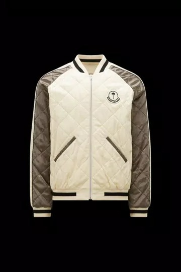 Moncler Gosper Down Varsity Jacket - White & Brown
