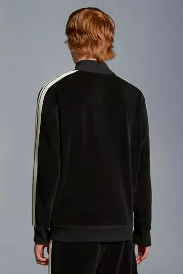 Moncler Chenille Zip Up Sweatshirt - Black-1