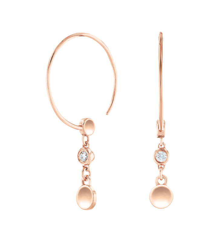 Movado Dot Hoop Earrings - Rose Gold-0