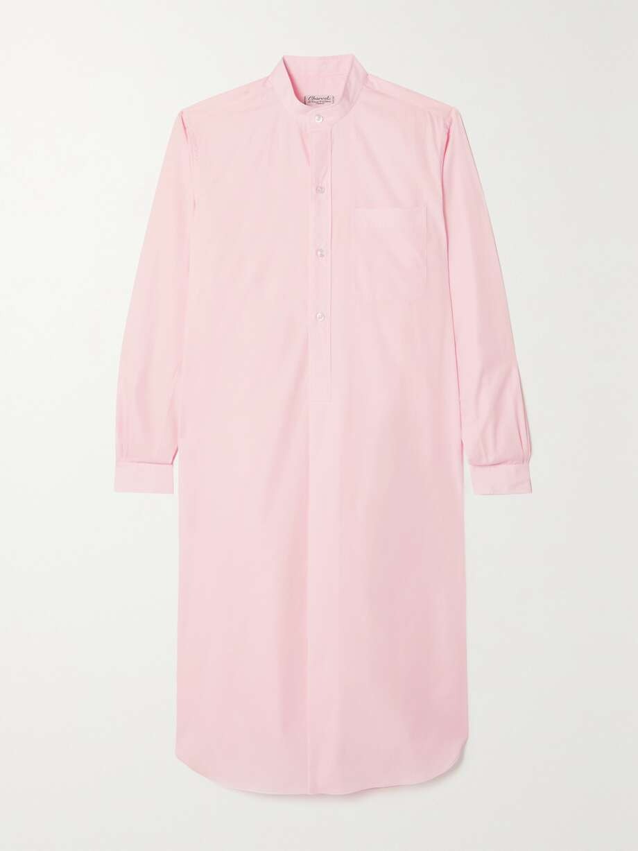 Charvet Elysee Oversized cotton-Poplin Nightdress - Baby Pink