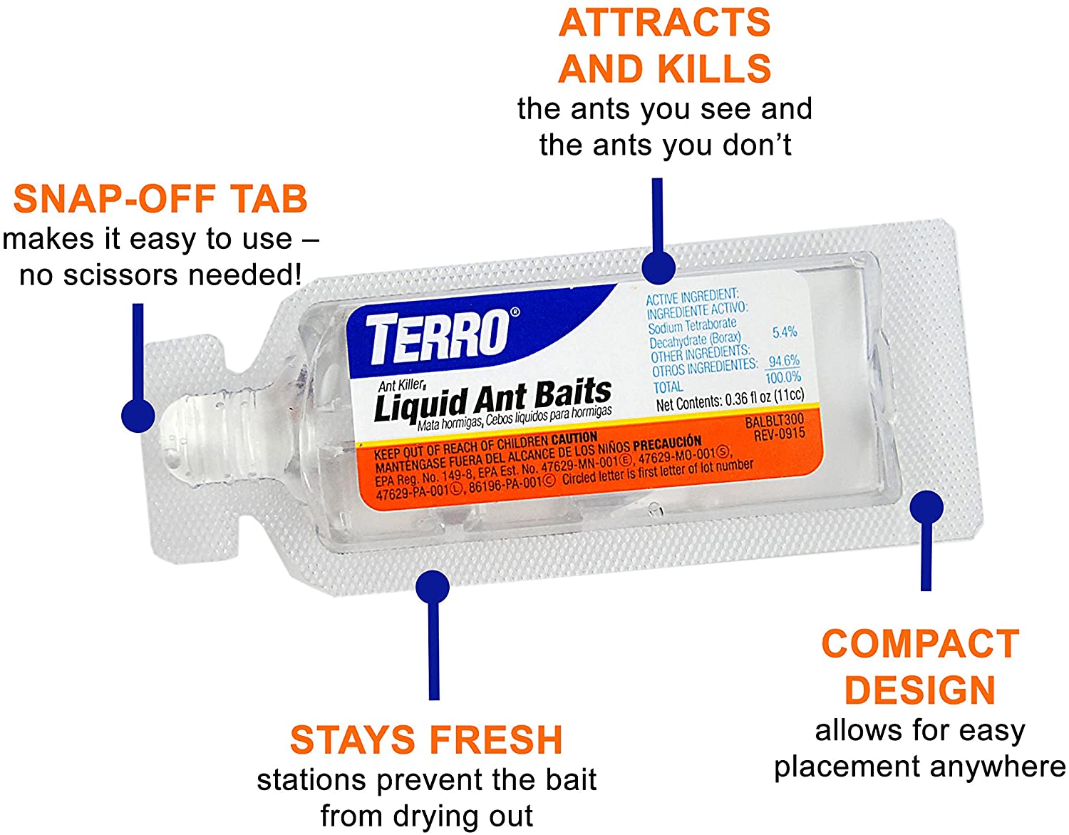 TERRO T300B Liquid Ant Bait Ant Killer - 12 adet