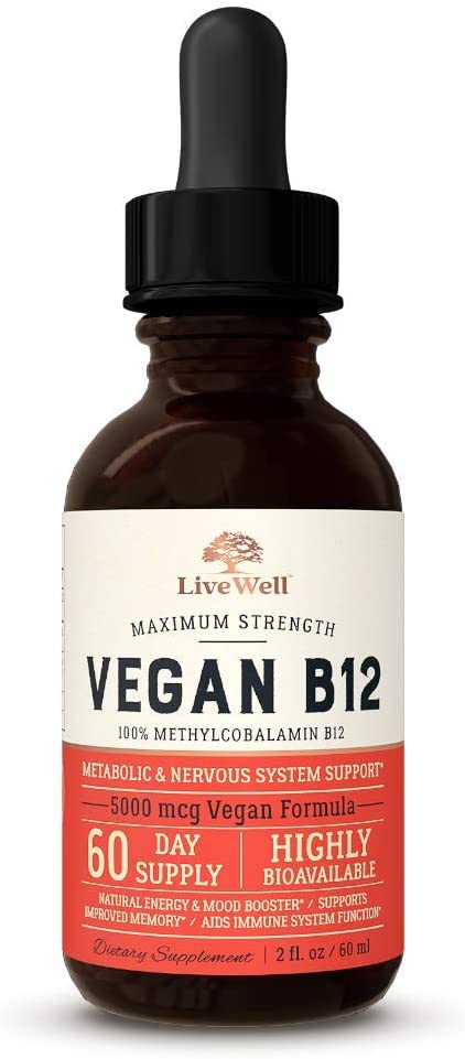 Vegan Vitamin B12 Sublingual Liquid Drops by LiveWell