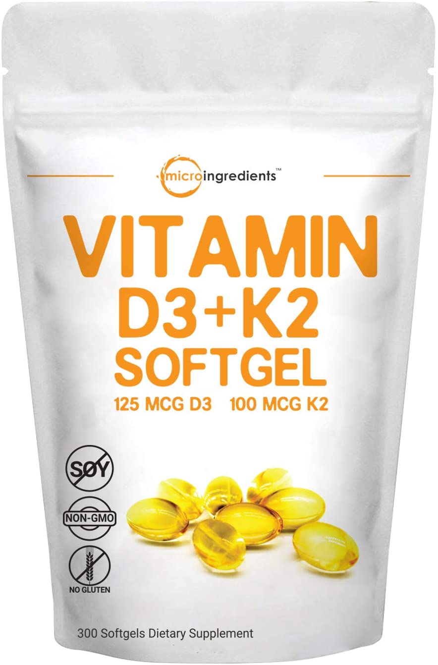 Vitamin D3 5000IU Plus K2, 2 in 1 Formula