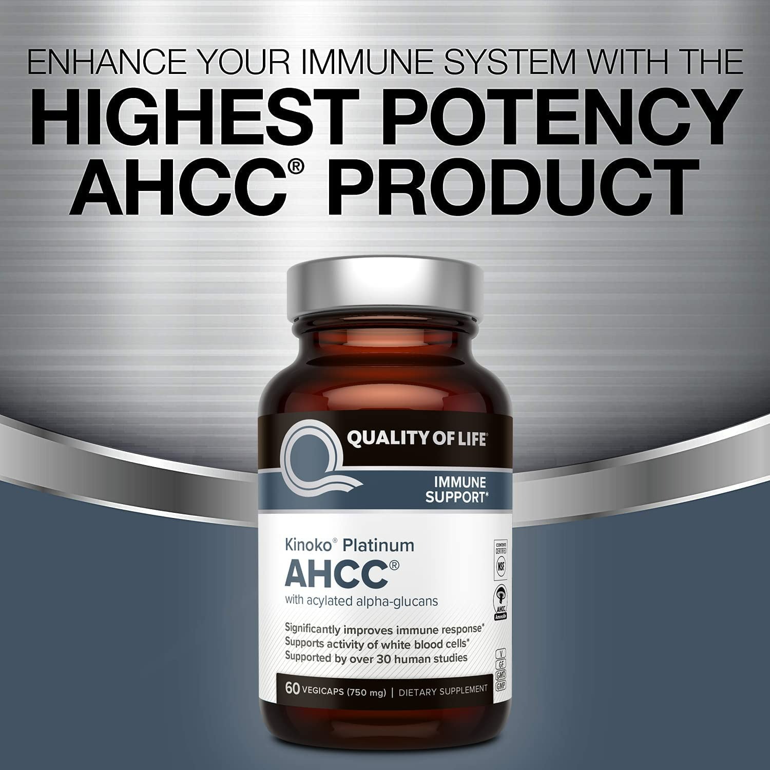 Premium Kinoko Platinum AHCC Supplement – 750mg 60 Tablet