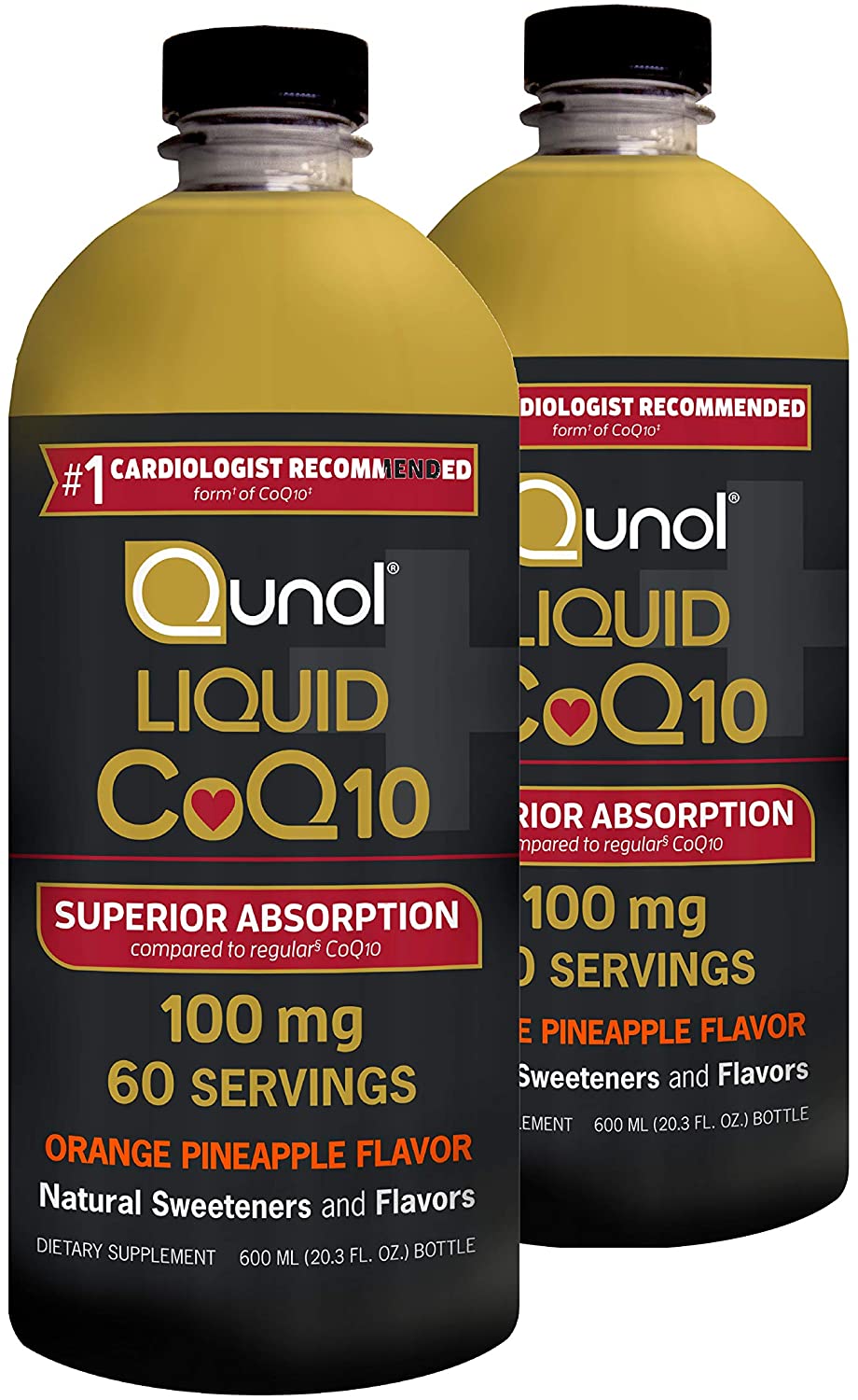 Qunol Liquid CoQ10 100mg 20.3 oz - 2'li Paket