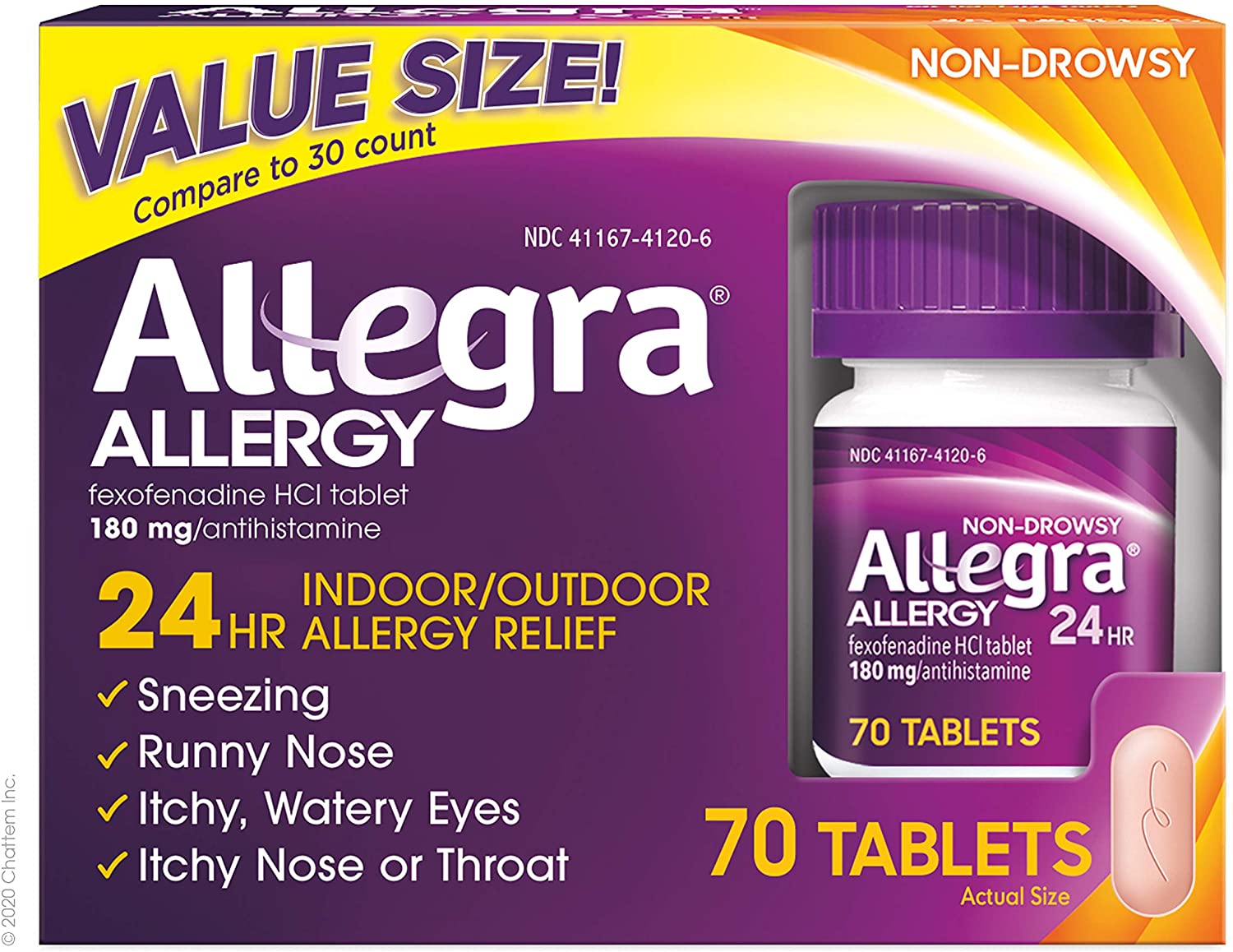 Allegra Adult 24 Hour Allergy Relief - 70 Tablet