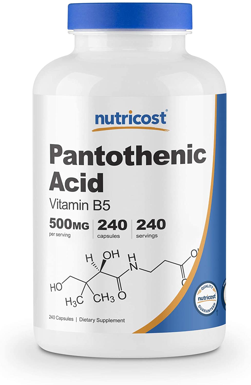 Nutricost Pantothenic Acid (Vitamin B5) 500mg - 240 Tablet