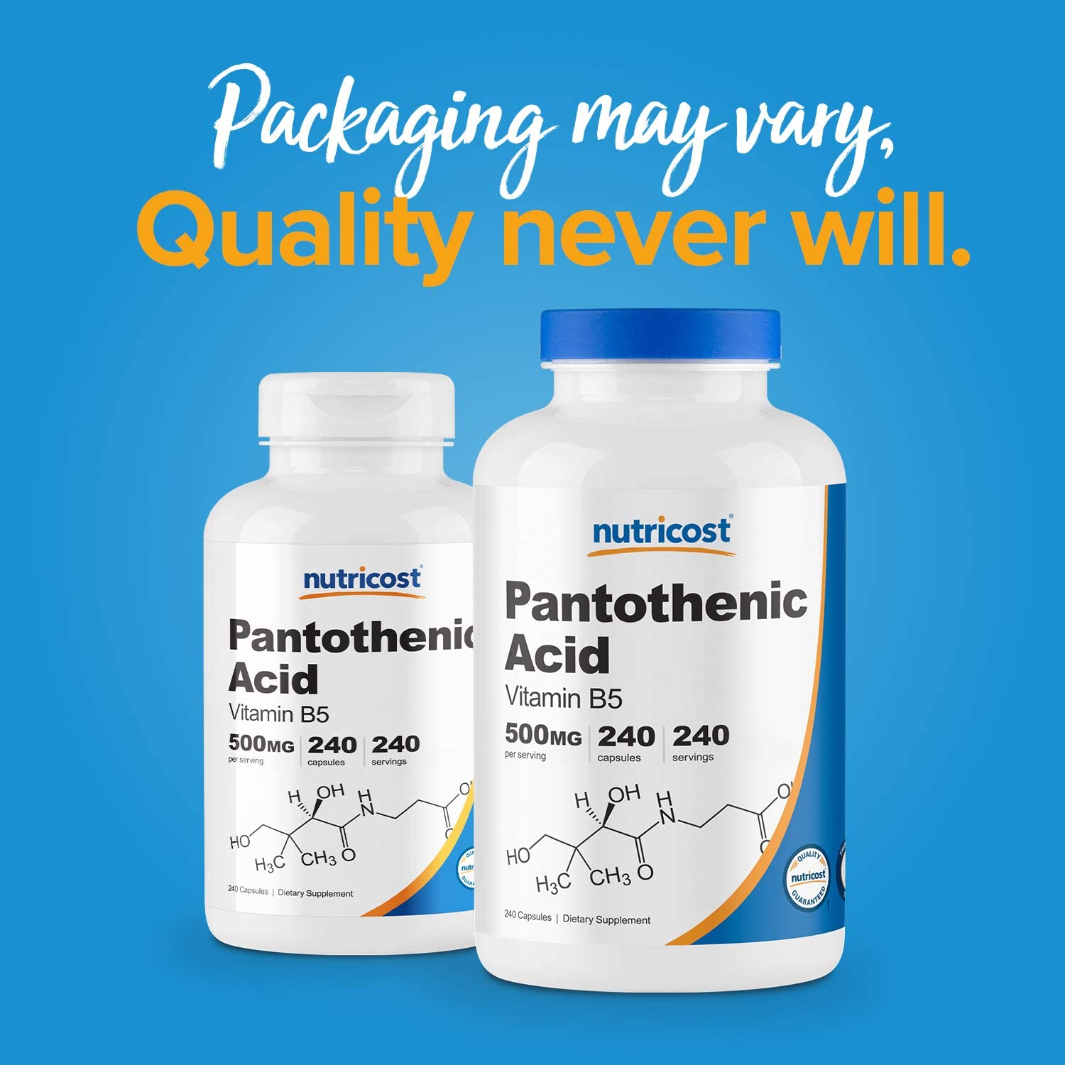 Nutricost Pantothenic Acid (Vitamin B5) 500mg - 240 Tablet