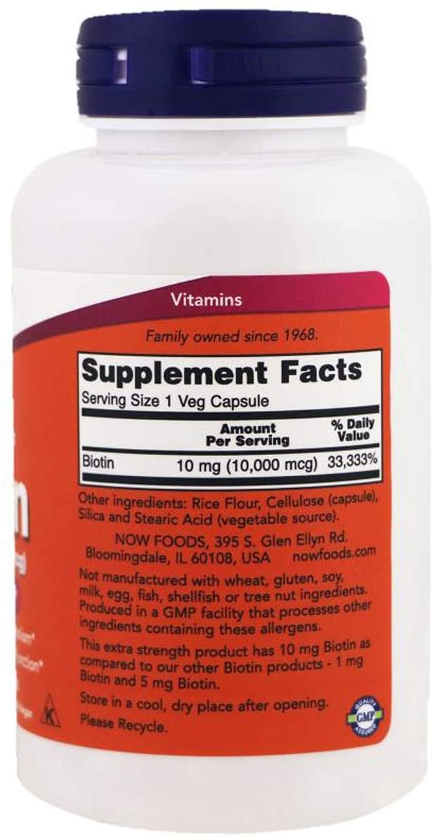 NOW Supplements Biotin 10 mg - 120 Tablet