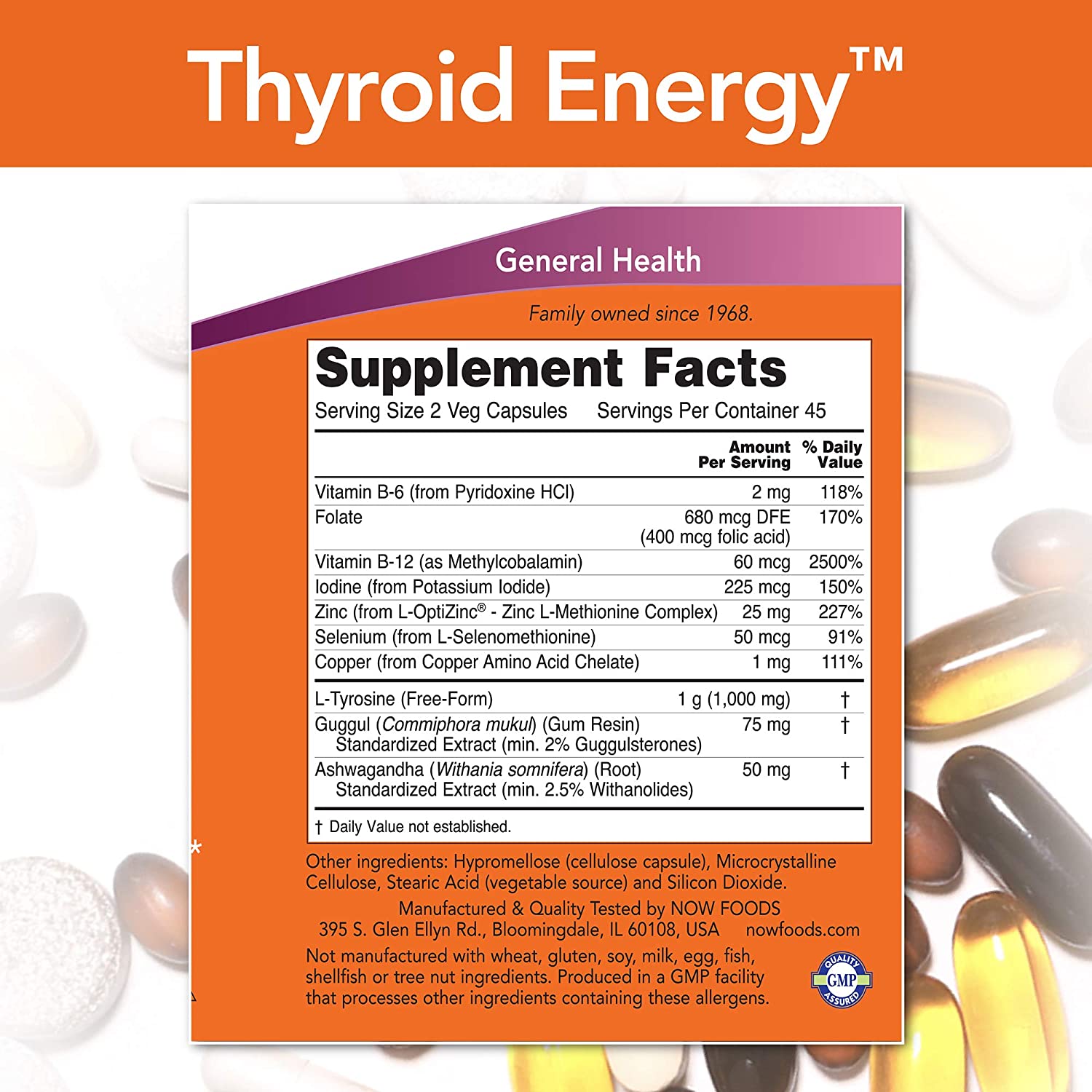 NOW Foods Thyroid (L-Tyrosine) Energy - 90 Tablet