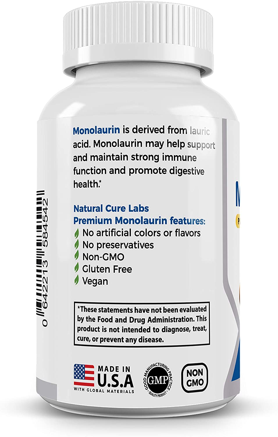 Natural Cure Labs Monolaurin 600mg - 100 Tablet