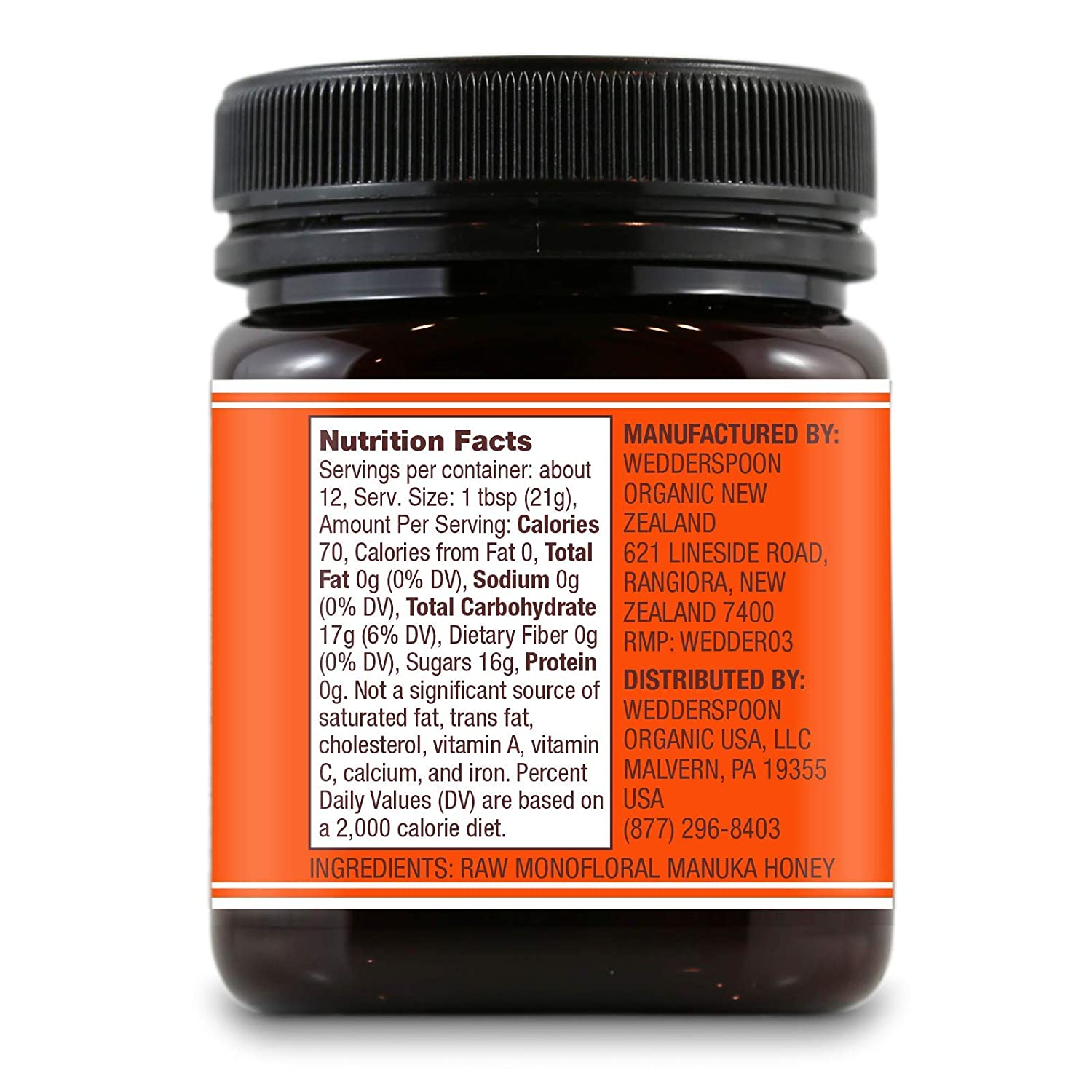 Wedderspoon Raw Premium Unpasteurized Manuka Honey KFactor 16 - 8.8 Oz