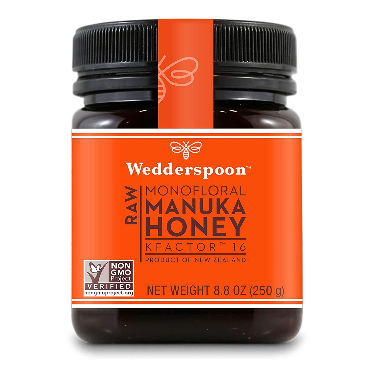 Wedderspoon Raw Premium Unpasteurized Manuka Honey KFactor 16 - 8.8 Oz