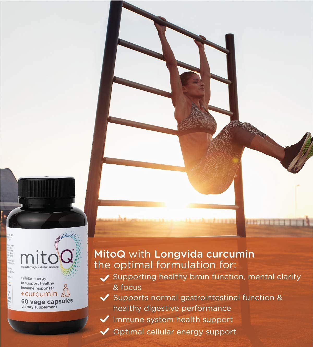 MitoQ Curcumin CoQ10 Antioxidant Supplement - 60 Tablet