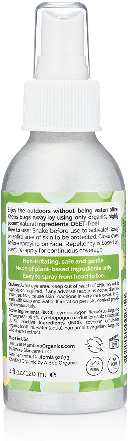 Mambino Organics Anti-Bug Mosquito Repellent Spray - 4 oz