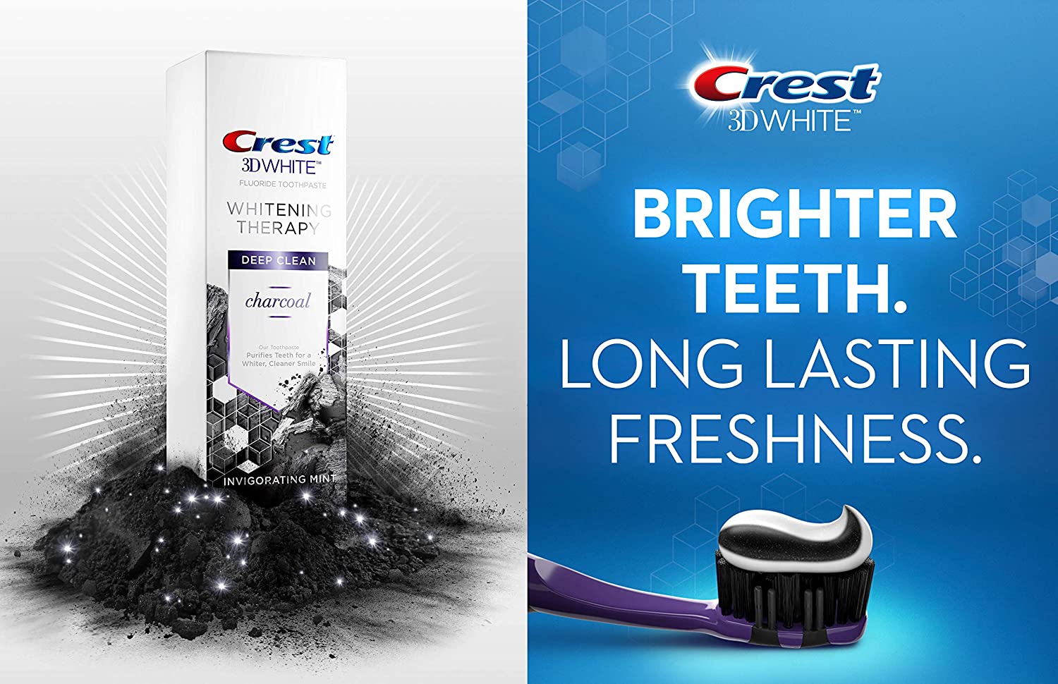 Crest Charcoal 3D White Toothpaste - 3'lü Paket