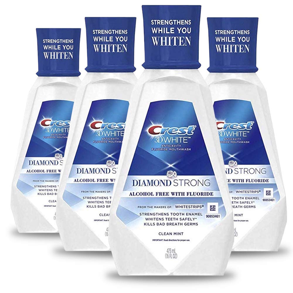 Crest 3D White Diamond Strong Mouthwash - 4'lü Paket