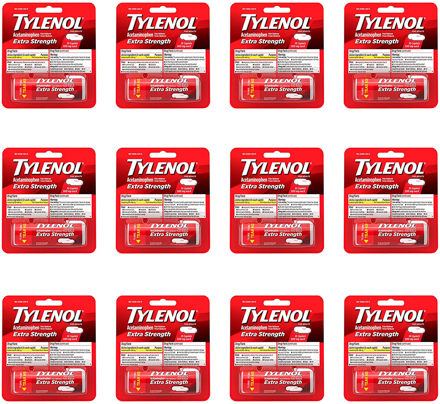 Tylenol Extra Strength - 12 Paket