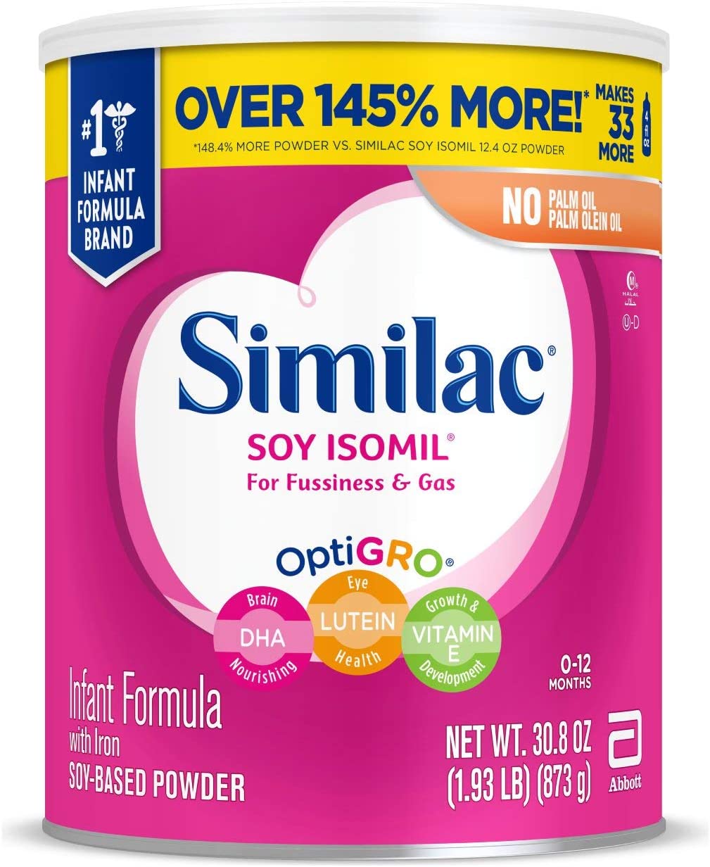 Similac Soy Isomil Infant Formula with Iron Powder 4'lü Paket - 30.8 oz