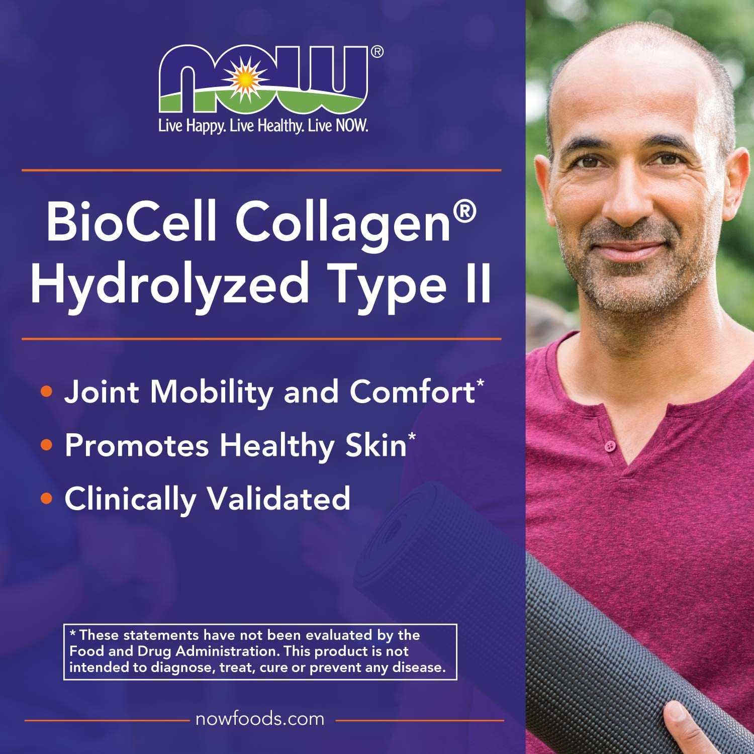 NOW Supplements BioCell Collagen Hydrolyzed Type II - 120 Tablet