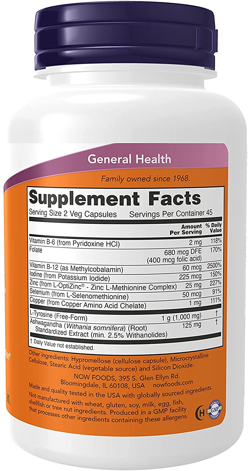 NOW Supplements Thyroid Energy - 90 Tablet