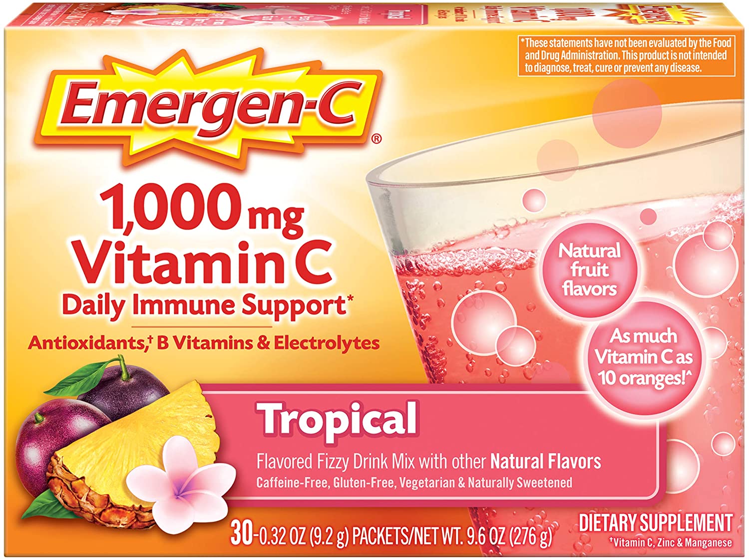 Emergen-C 1000mg Vitamin C Tropical Powder - 30 Paket