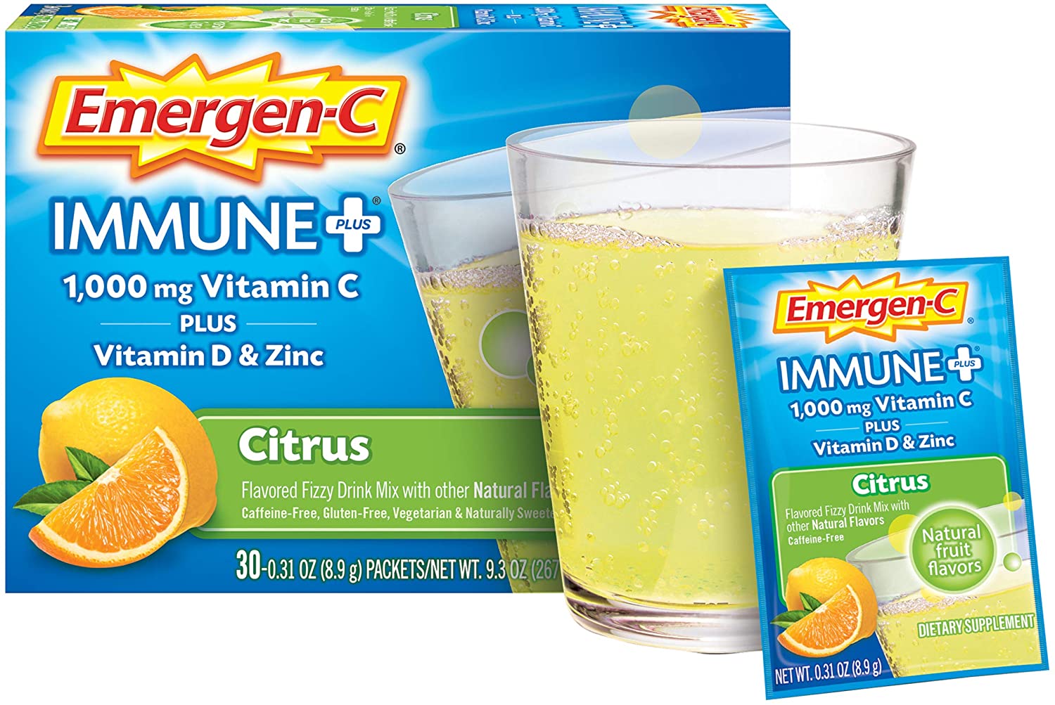 Emergen-C Immune+ 1000mg Vitamin C Citrus Powder - 30 Paket