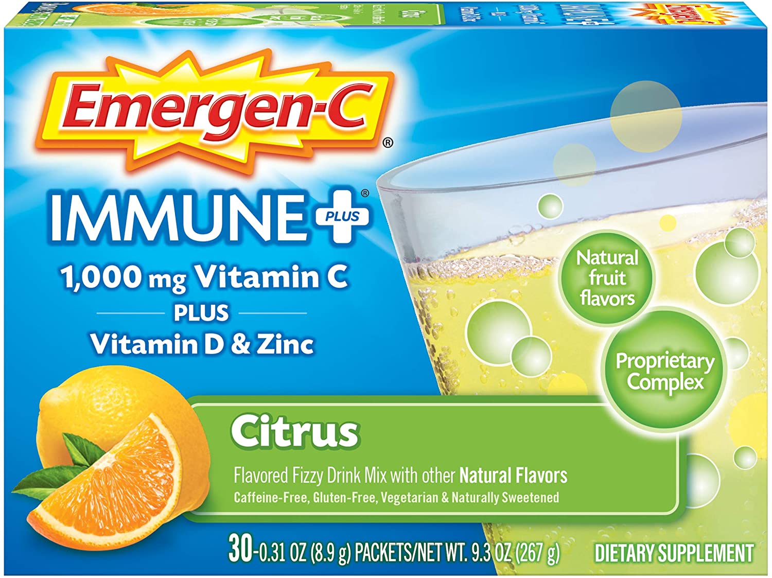 Emergen-C Immune+ 1000mg Vitamin C Citrus Powder - 30 Paket