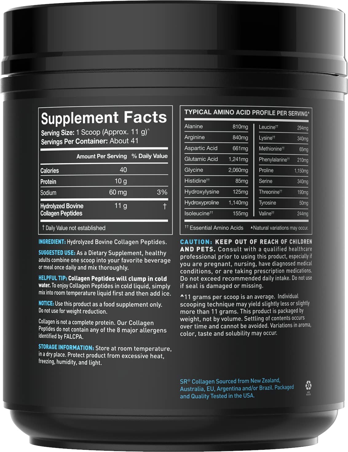 Sports Research Collagen Peptides Powder - 454 g