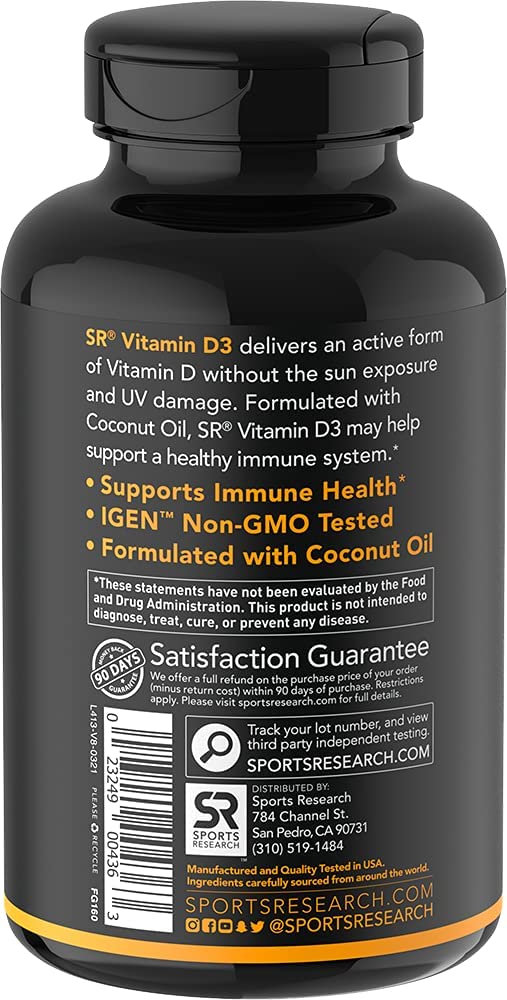 Sports Research Vitamin D3 Tablet - 360 Tablet