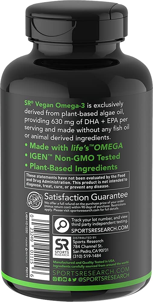 Sports Research Vegan Omega-3 Tablet - 60 Tablet