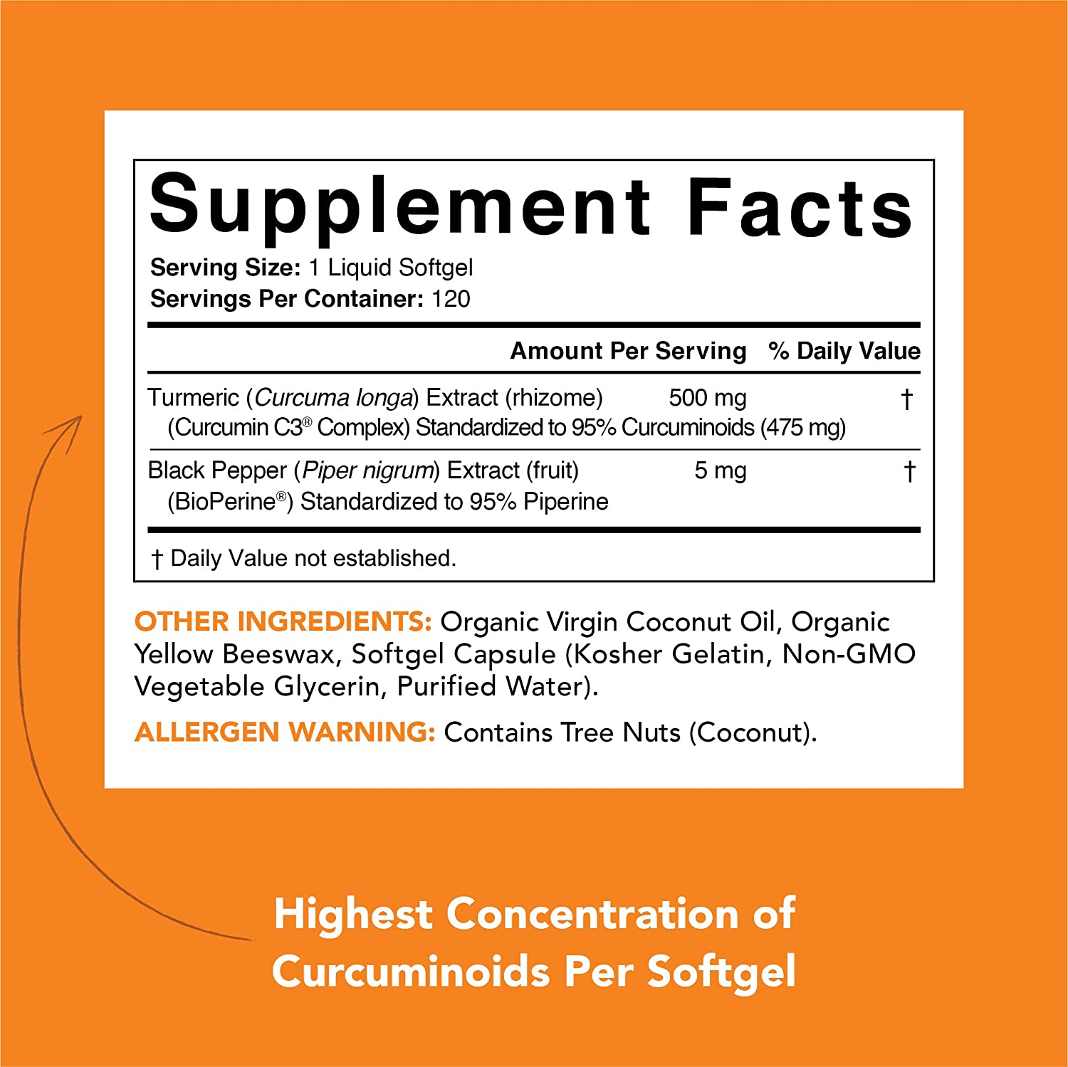 Sports Research C3 Complex Turmeric Curcumin -  120 Tablets