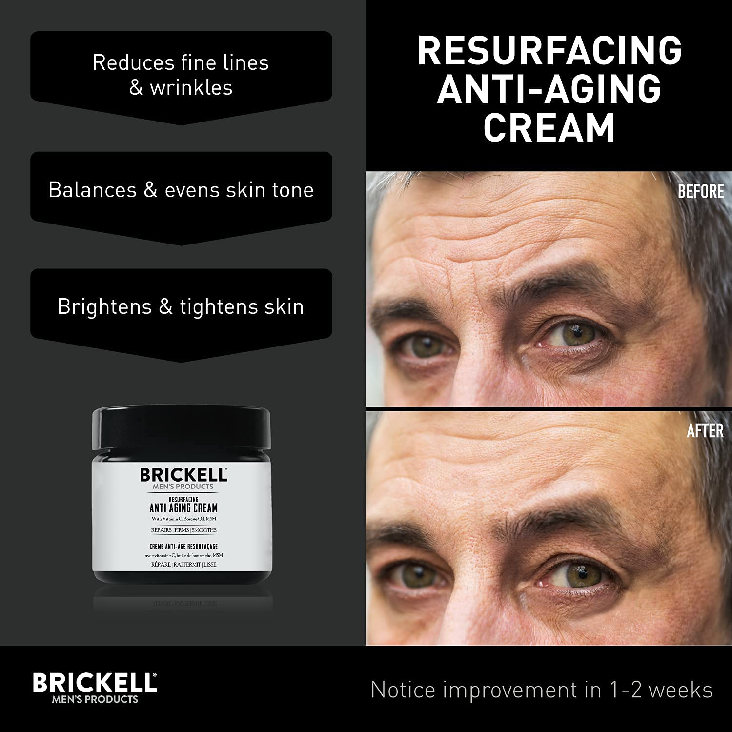 Brickell Men's Products Resurfacing Anti-Aging Cream - 2 Ounce