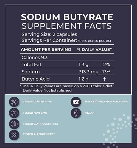 BodyBio Sodium Butyrate - 60 Tablet