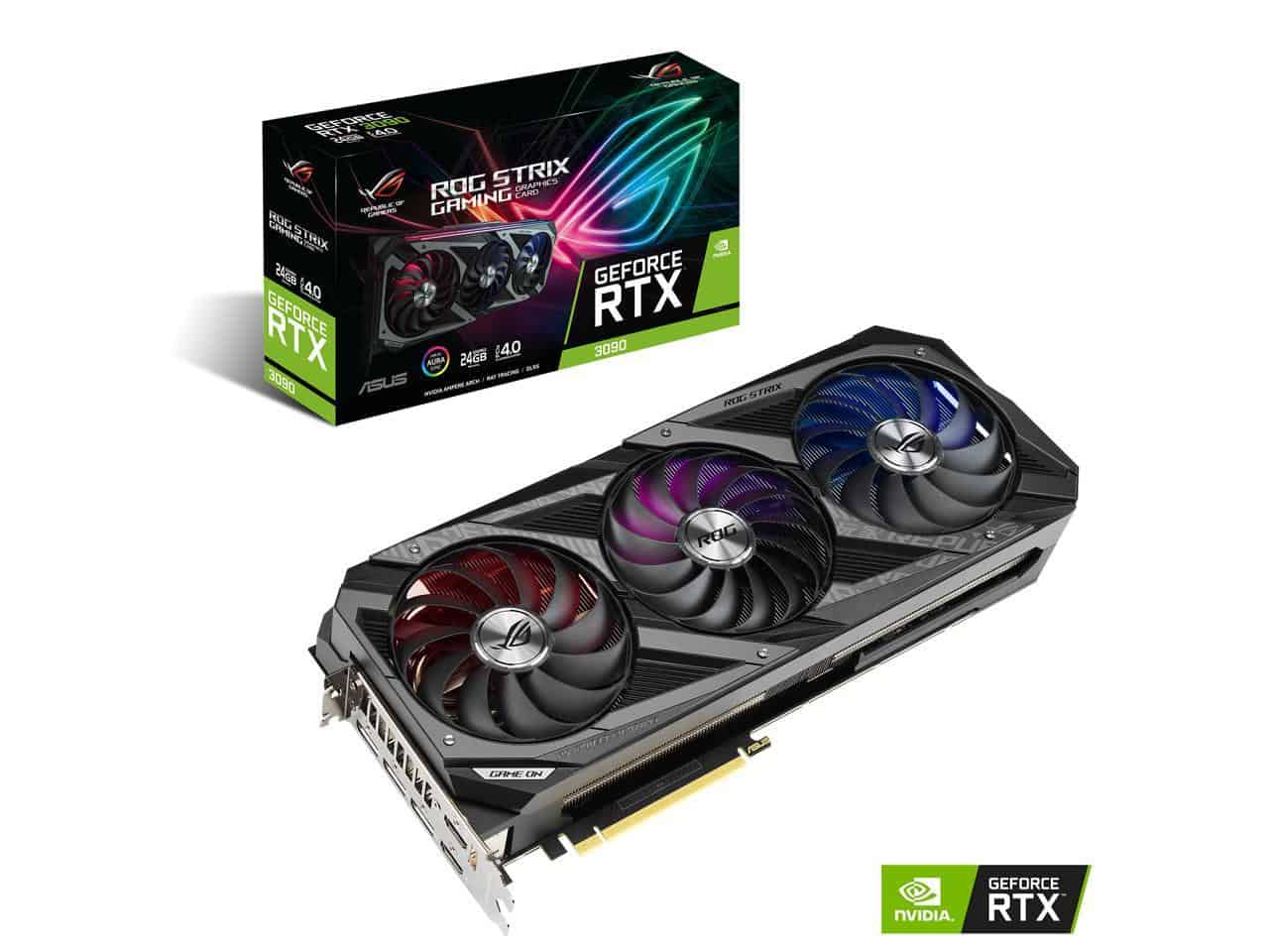 ASUS ROG Strix GeForce RTX 3090 DirectX 12 24GB 384-Bit GDDR6X PCI Express 4.0 x16 HDCP Ready SLI Support Video Card