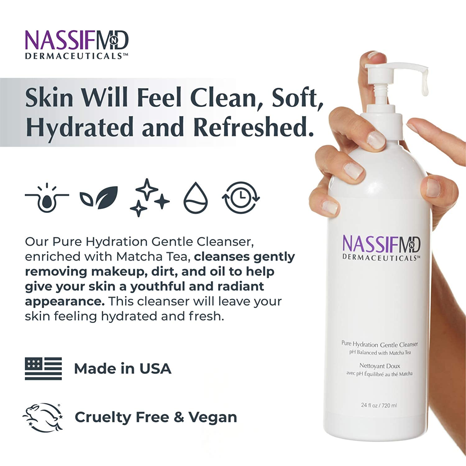 NassifMD Pure Hydration Facial Cleanser - 720 ml