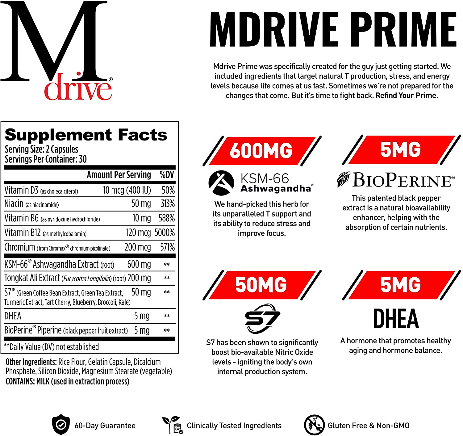 Mdrive Testosterone Support - 60 Tablet