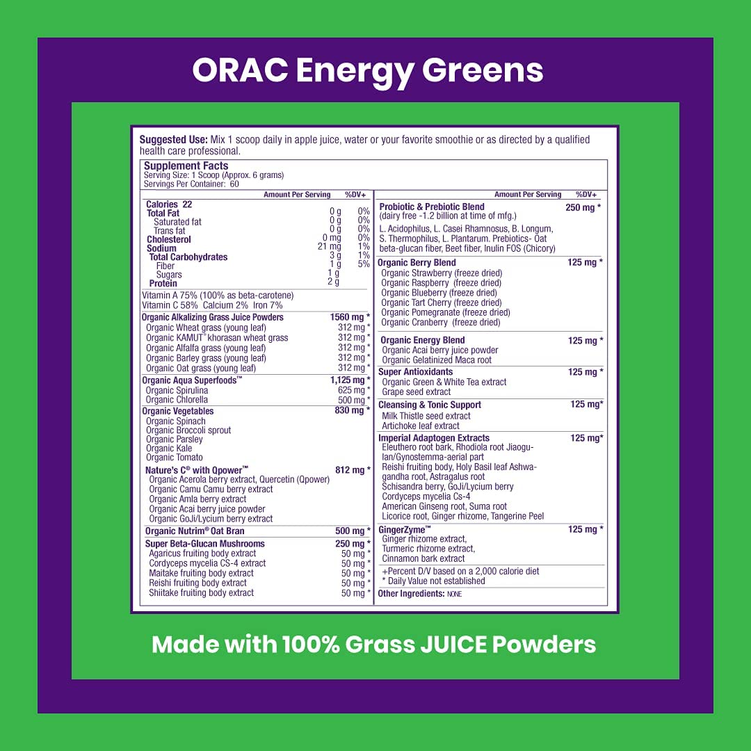 Paradise Herbs Orac Energy Greens - 60 Servings