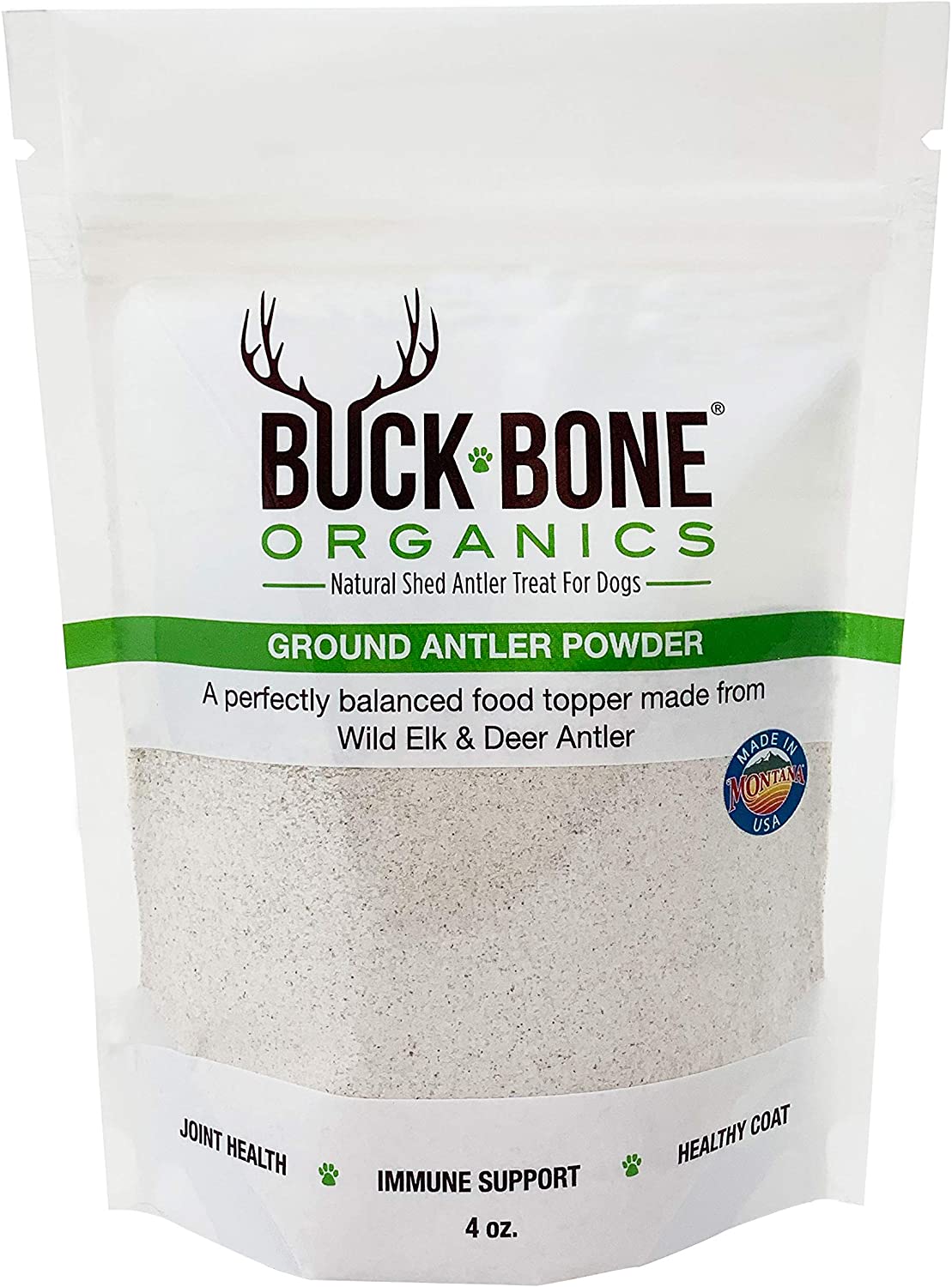 Buck Bone Organics Ground Wild Elk and Deer Antler Powder - 4 oz