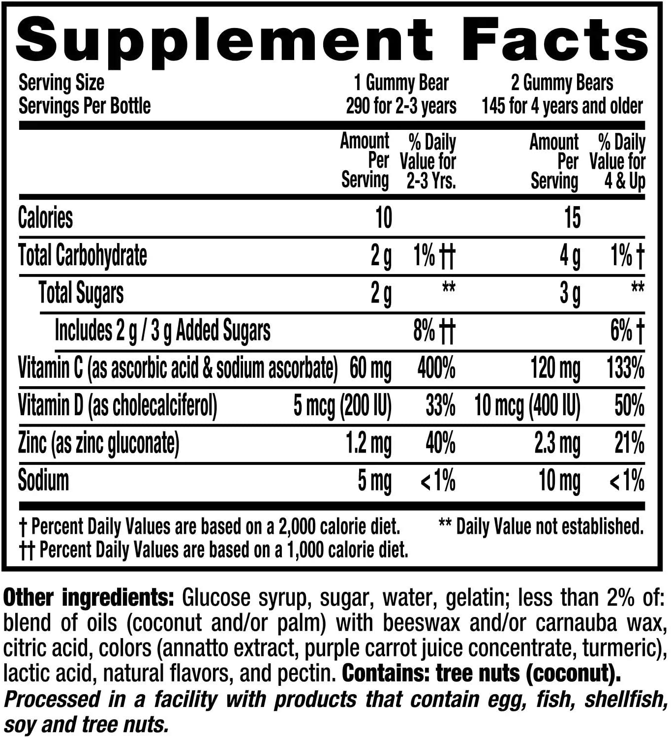 L'il Critters  Immune C Plus Zinc and Vitamin D - 290 Gummies