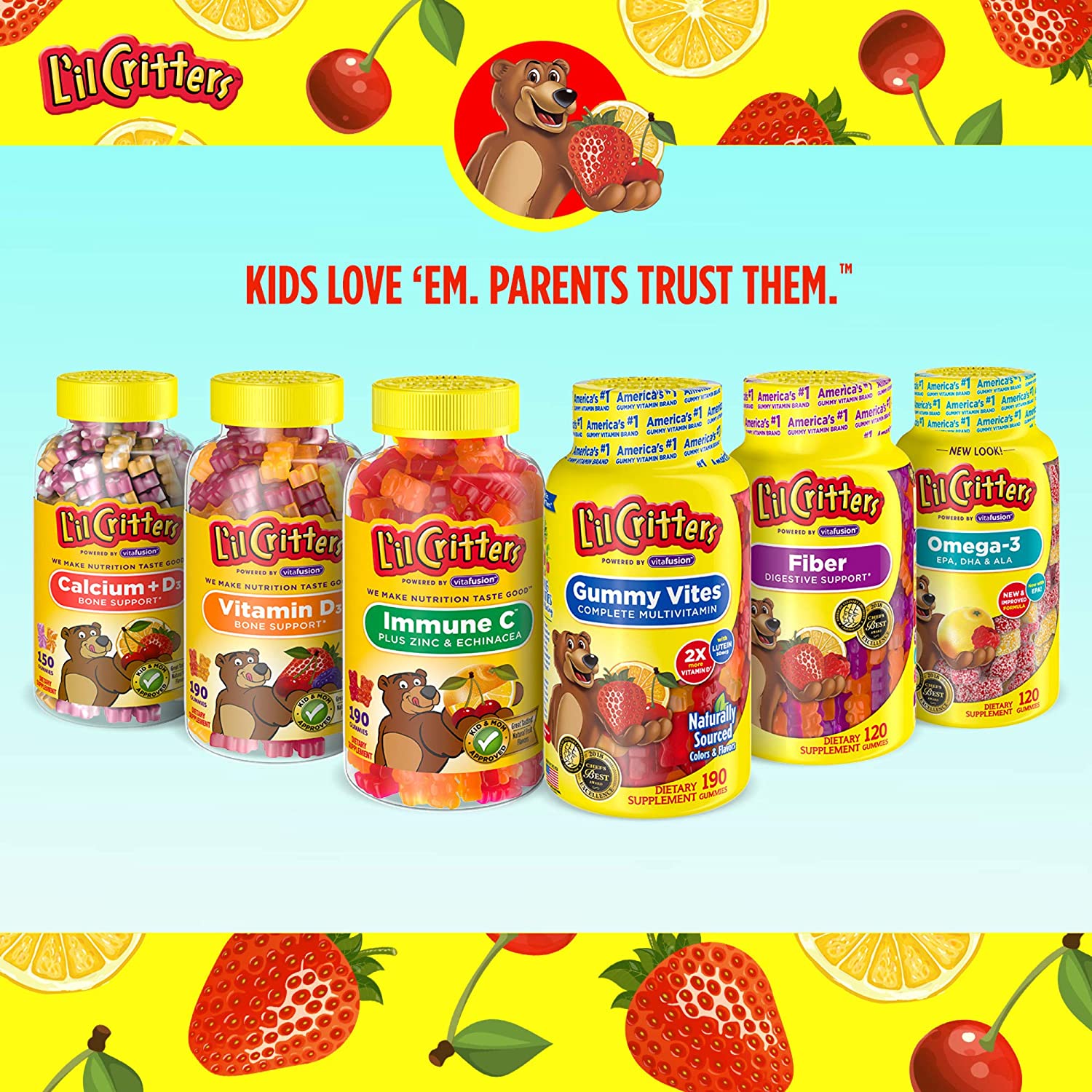 L'il Critters Kids Fiber - 90 Gummies