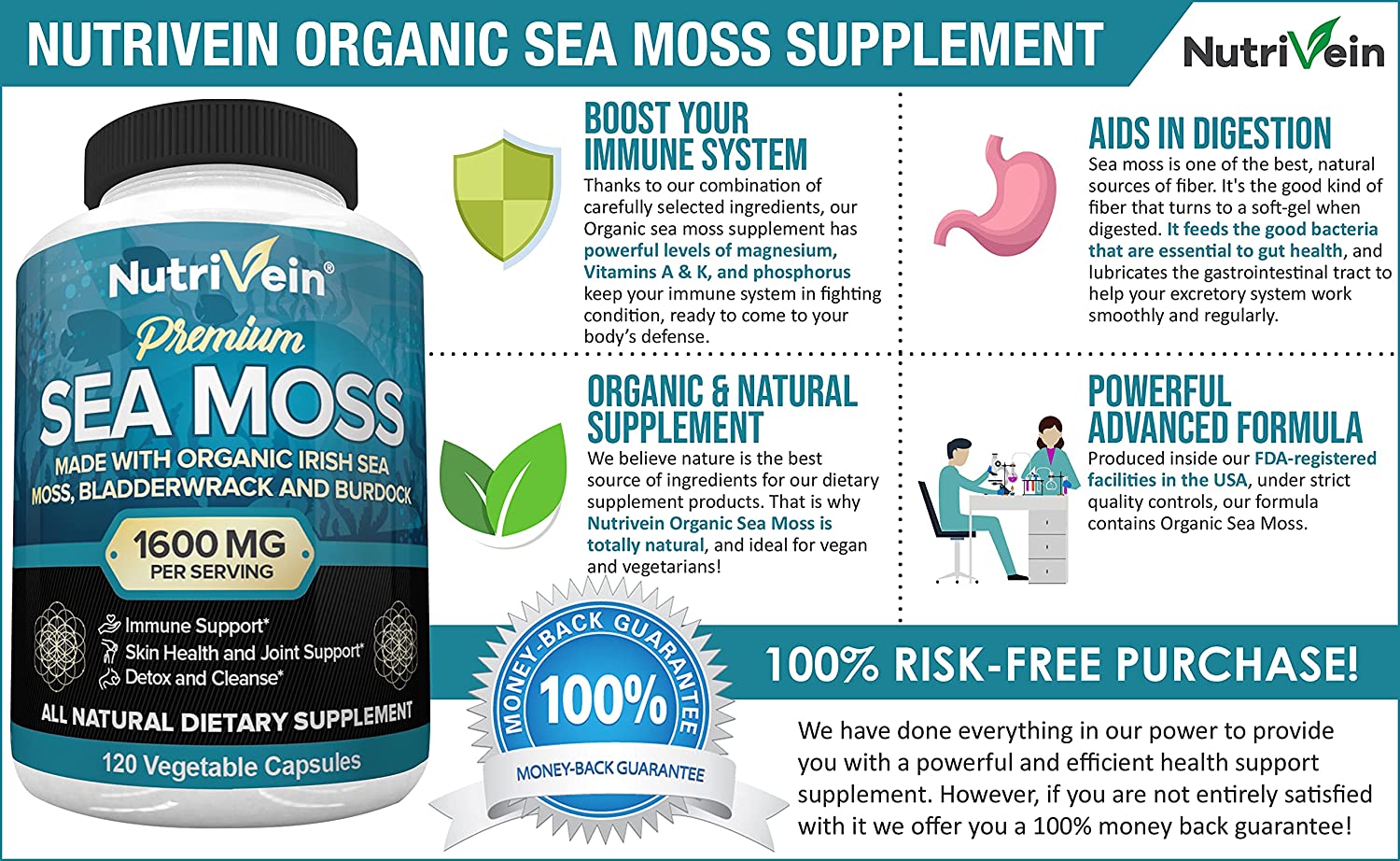 Nutrivein Sea Moss - 120 Tablet