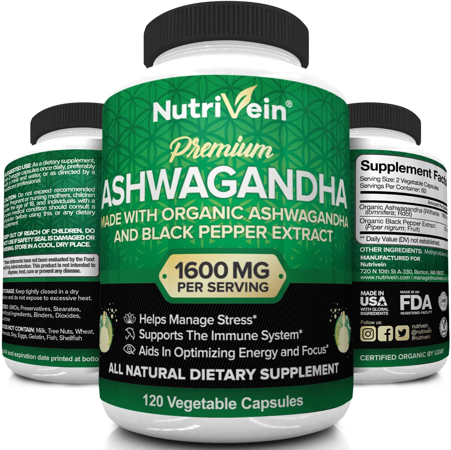 Nutrivein Ashwagandha - 120 Tablet