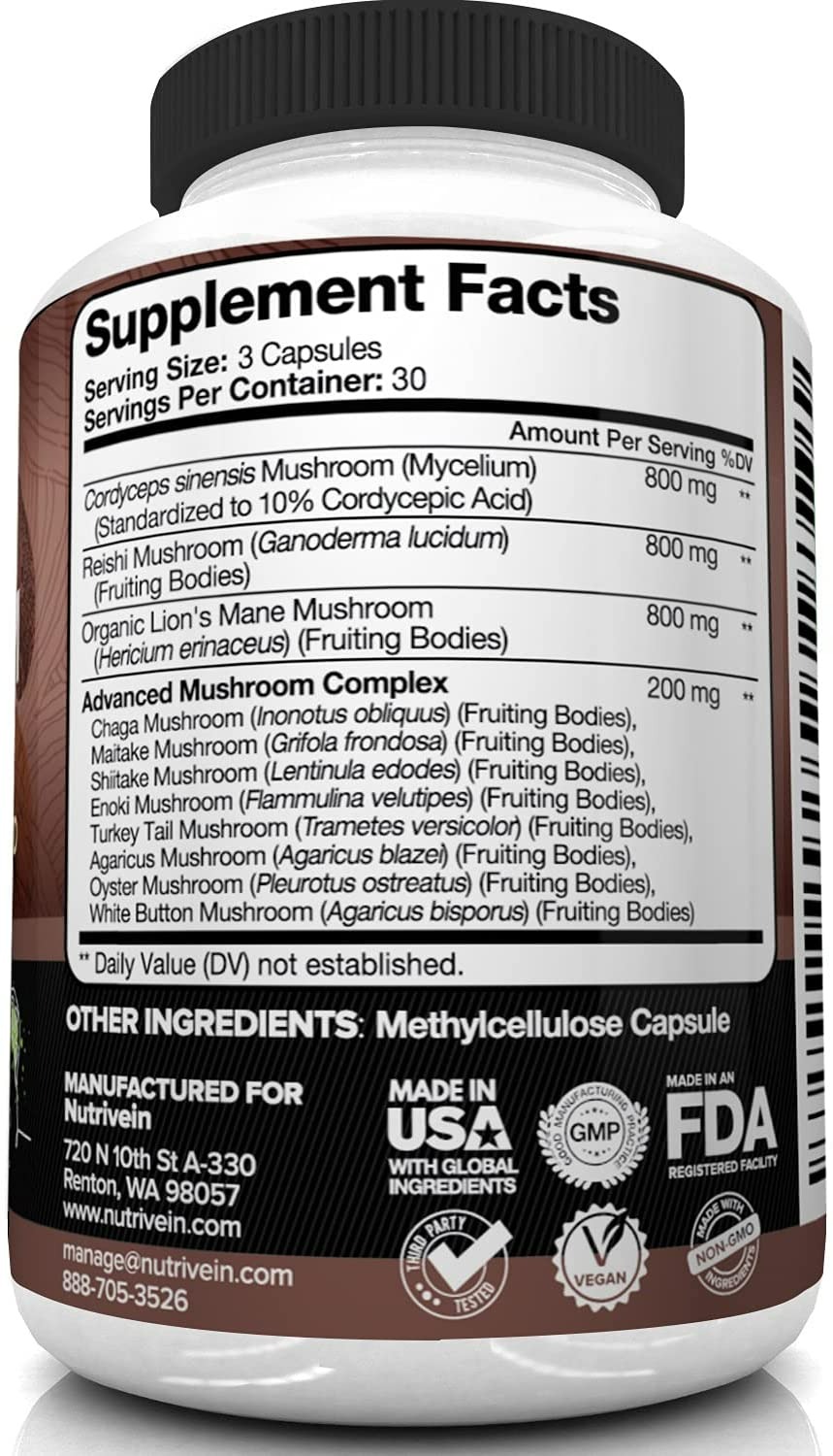 Nutrivein Mushroom Complex - 90  Tablet