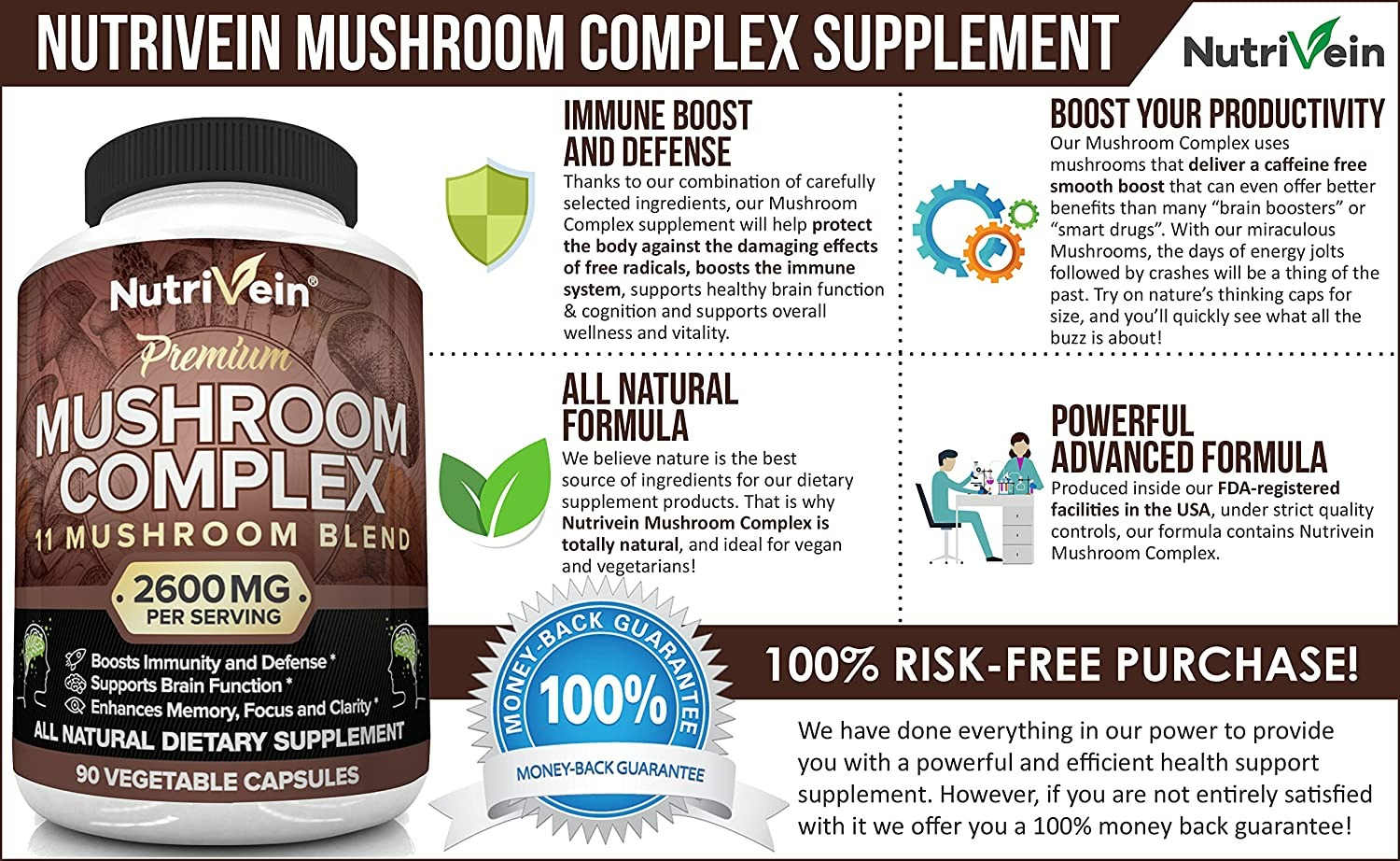 Nutrivein Mushroom Complex - 90  Tablet