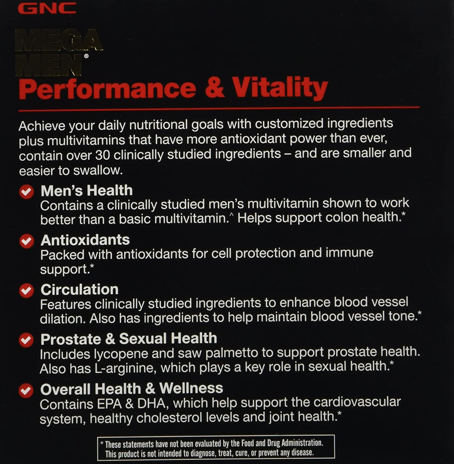 GNC Mega Men Performance & Vitality - 30 Tablet