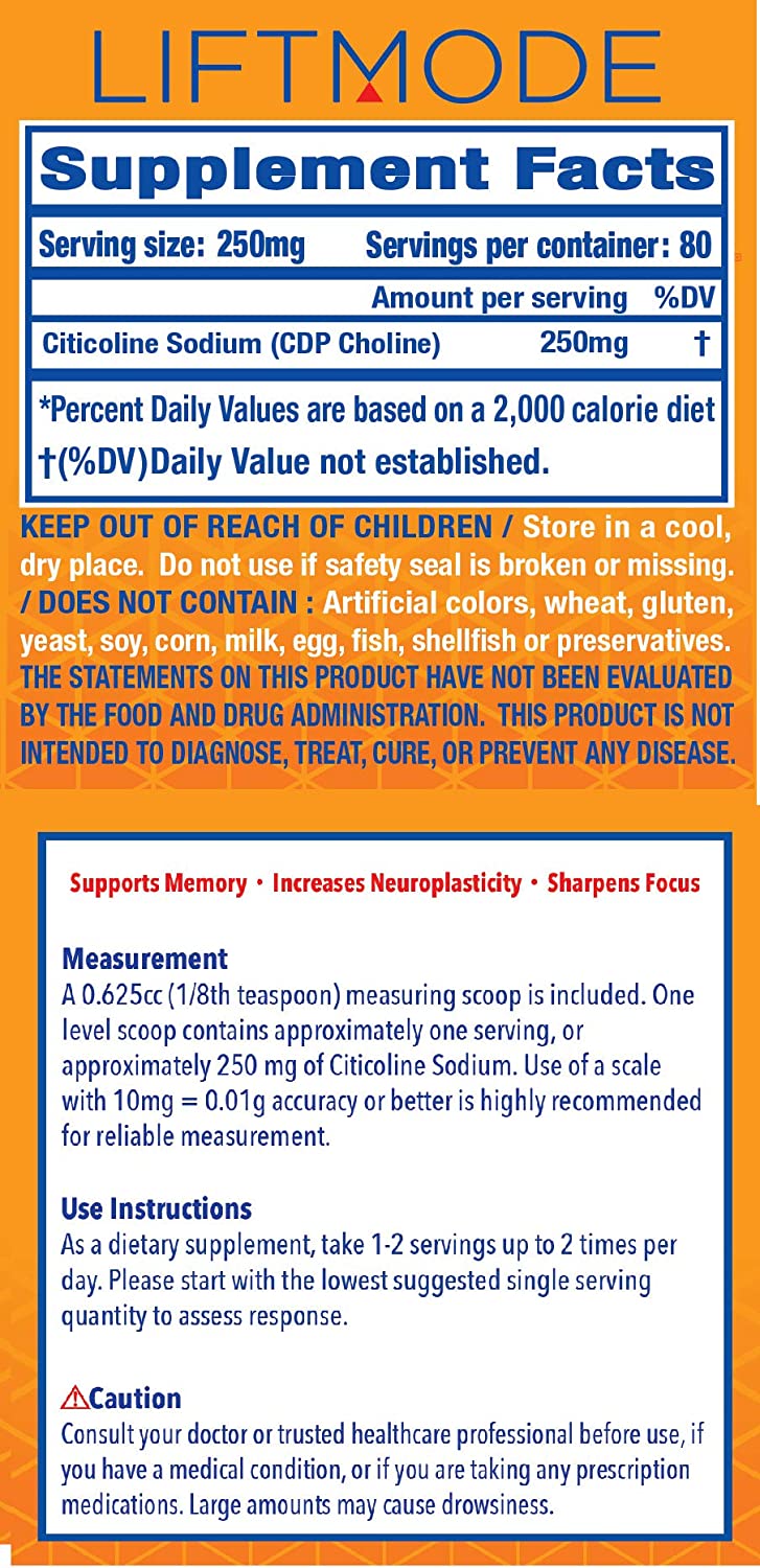 Liftmode Citicoline Powder - 20 g