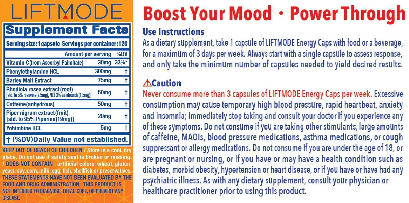 Liftmode Energy Caps - 120 Tablet