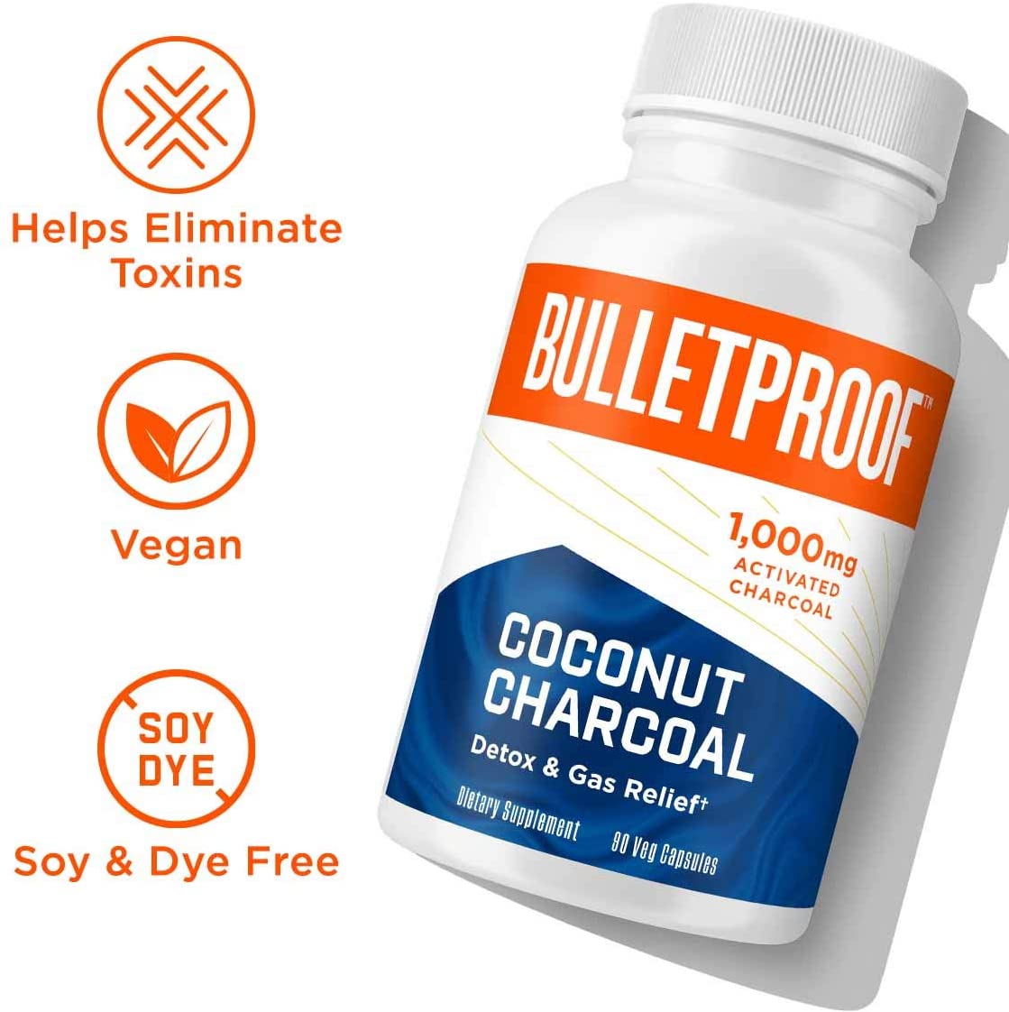 Bulletproof Coconut Charcoal Capsules - 90 Count