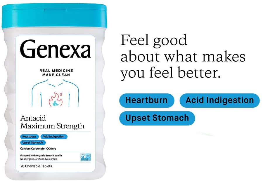 Genexa Antacid Maximum Strength - 72 Tablet